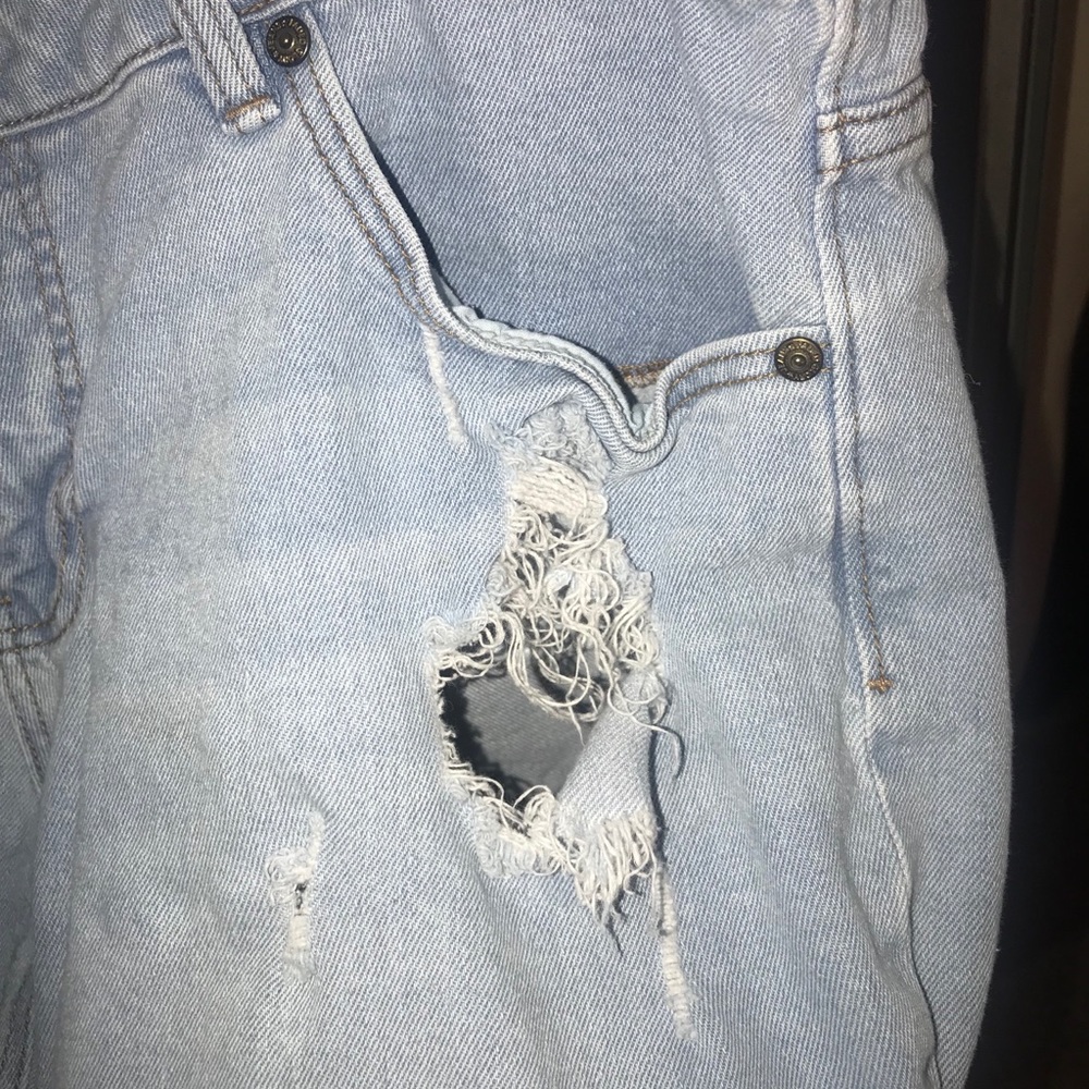 Light Blue Ripped Shorts - Picture 2 of 5